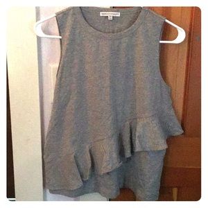 Rebecca Minkoff XS grey ruffle shirt.